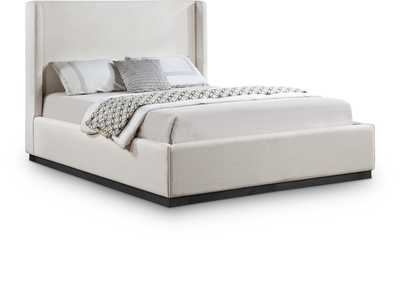 Image for Flynn Beige Linen Textured Fabric Full Bed