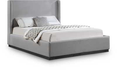 Image for Flynn Grey Linen Textured Fabric Full Bed