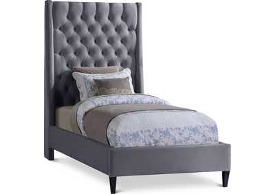 Image for Fritz Grey Velvet Twin Bed