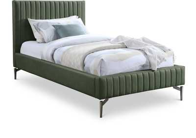 Image for Gallo Green Faux Leather Twin Bed