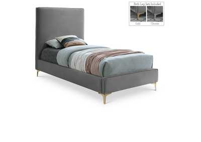 Image for Geri Grey Velvet Twin Bed