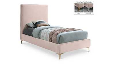Image for Geri Pink Velvet Twin Bed