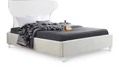 Image for Ghost Cream Velvet Full Bed