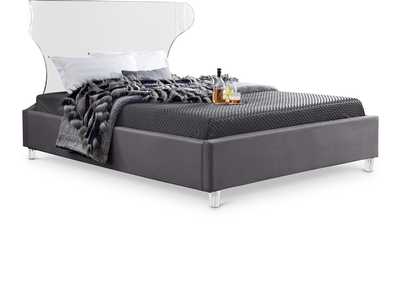 Image for Ghost Grey Velvet King Bed