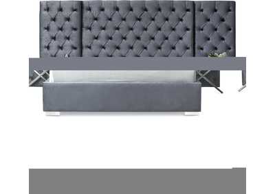 Image for Grande Grey Velvet King Bed (3 Boxes)