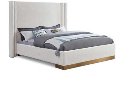 Image for Halton Cream Boucle Fabric King Bed (3 Boxes)