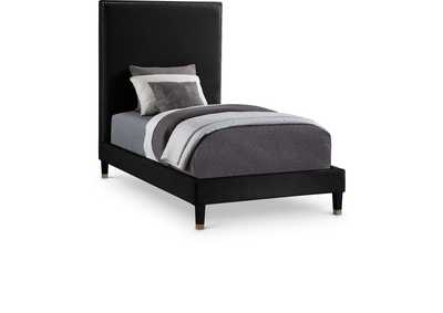 Image for Harlie Black Velvet Twin Bed