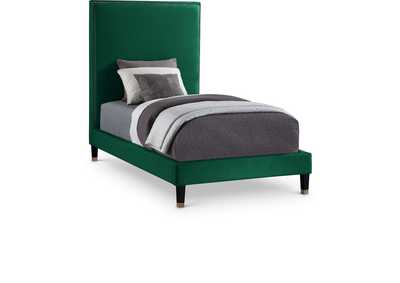 Image for Harlie Green Velvet Twin Bed