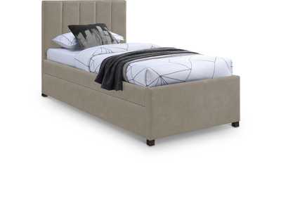 Image for Hudson Beige Faux Leather Twin Trundle Bed