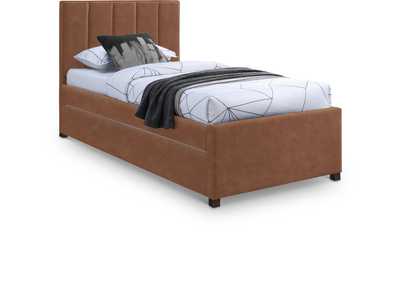 Image for Hudson Cognac Faux Leather Twin Trundle Bed