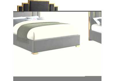 Image for Hugo Grey Velvet Queen Bed