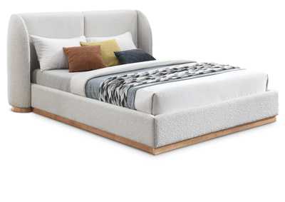Image for Jardin Cream Boucle Fabric Queen Bed (3 Boxes)