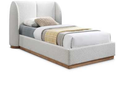 Image for Jardin Cream Boucle Fabric Twin Bed (3 Boxes)