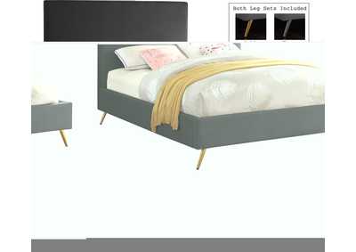 Image for Jasmine Grey Velvet King Bed