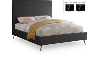 Image for Jasmine Grey Velvet Queen Bed