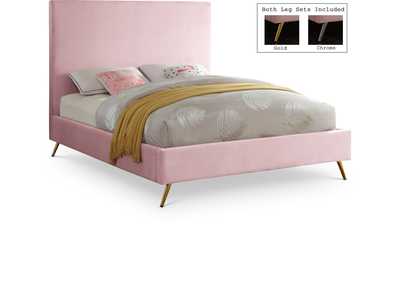 Image for Jasmine Pink Velvet Full Bed