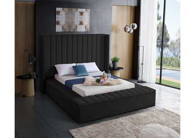 Image for Kiki Black Velvet Full Bed (3 Boxes)