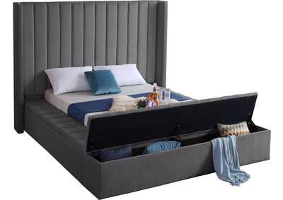 Image for Kiki Grey Velvet Full Bed (3 Boxes)