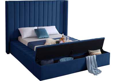 Image for Kiki Navy Velvet Full Bed (3 Boxes)