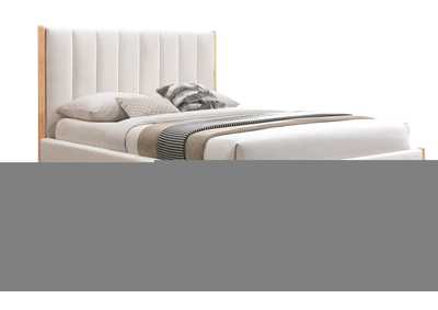 Image for Kona Cream Polyester Fabric Queen Bed