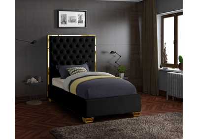 Image for Lana Black Velvet Twin Bed