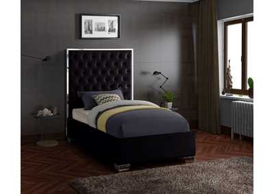 Image for Lexi Black Velvet Twin Bed