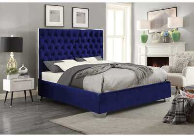 Image for Lexi Navy Velvet Full Bed