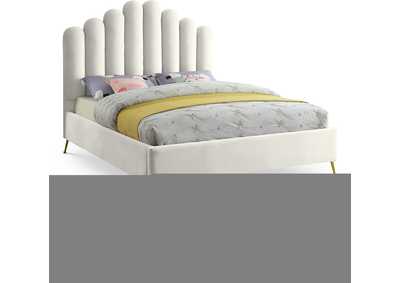 Image for Lily Cream Velvet Queen Bed