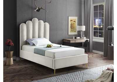 Image for Lily Cream Velvet Twin Bed