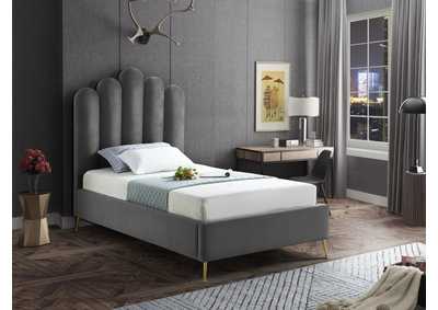 Image for Lily Grey Velvet Twin Bed