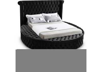 Image for Luxus Black Velvet Queen Bed (3 Boxes)