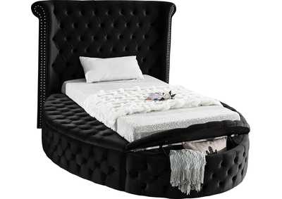Image for Luxus Black Velvet Twin Bed (3 Boxes)