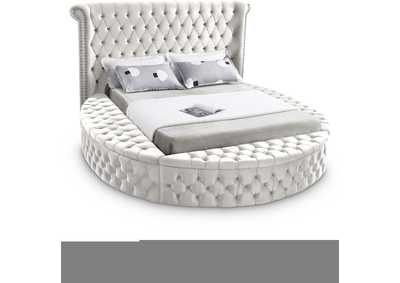 Image for Luxus Cream Velvet King Bed (3 Boxes)