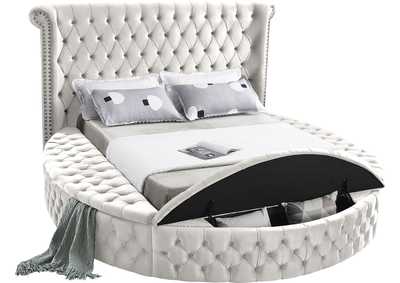 Image for Luxus Cream Velvet Queen Bed (3 Boxes)