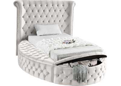 Image for Luxus Cream Velvet Twin Bed (3 Boxes)