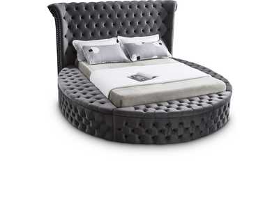 Image for Luxus Grey Velvet King Bed (3 Boxes)