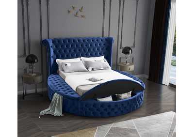 Luxus Navy Velvet King Bed (3 Boxes),Meridian Furniture