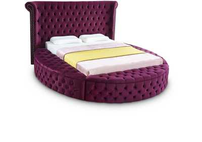 Image for Luxus Purple Velvet Queen Bed