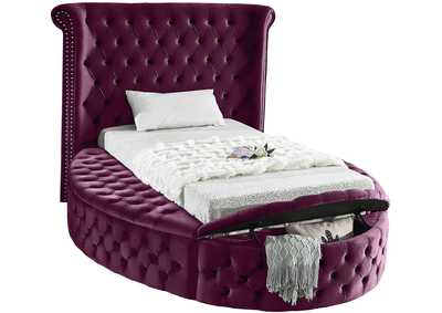 Image for Luxus Purple Velvet Twin Bed