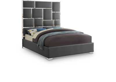 Image for Milan Grey Faux Leather King Bed