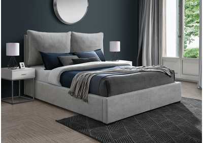 Image for Misha Light Grey Polyester Fabric Queen Bed (3 Boxes)