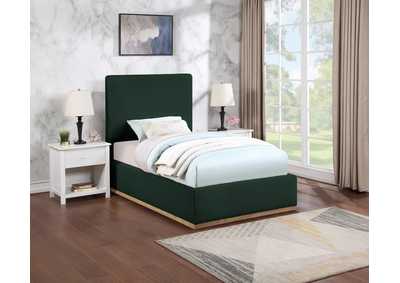 Image for Monaco Green Boucle Fabric Twin Bed