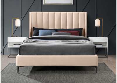 Nadia Pink Velvet Full Bed,Meridian Furniture