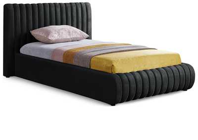 Image for Nico Black Velvet Twin Bed