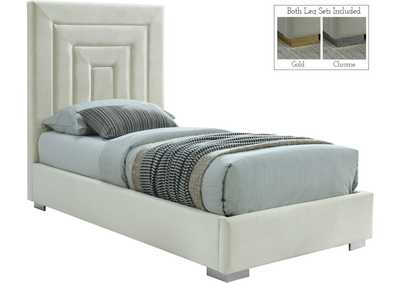 Image for Nora Cream Velvet Twin Bed