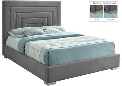 Image for Nora Grey Velvet Full Bed