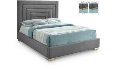 Image for Nora Grey Velvet King Bed