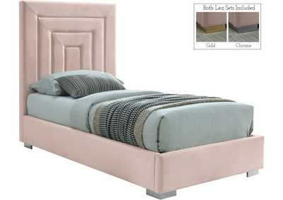 Image for Nora Pink Velvet Twin Bed