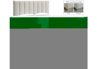 Image for Pierce Beige Linen Textured Fabric King Bed