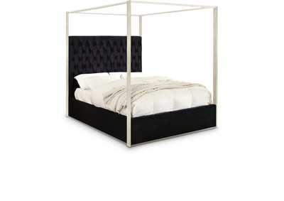 Image for Porter Black Velvet Queen Bed
